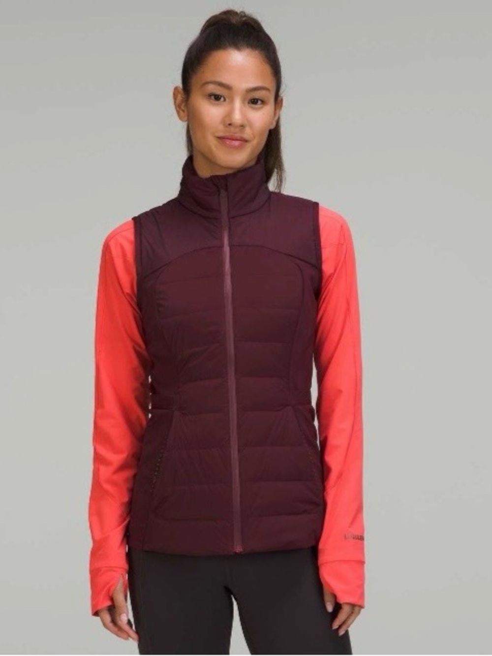 Lululemon Down For It All Running Vest in Red Merlot/ Burgundy
